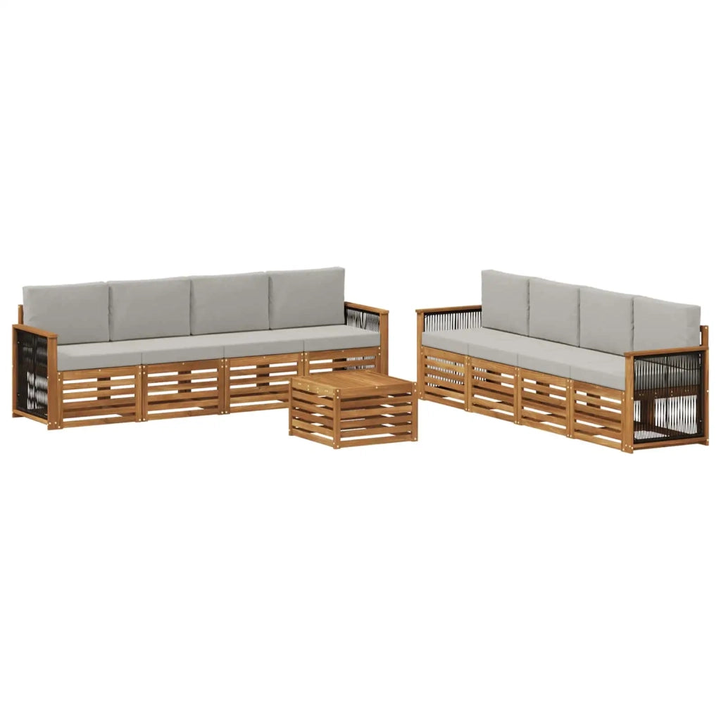 Set divani con cuscino 9 pcs Legno di Acacia Massello 3384172