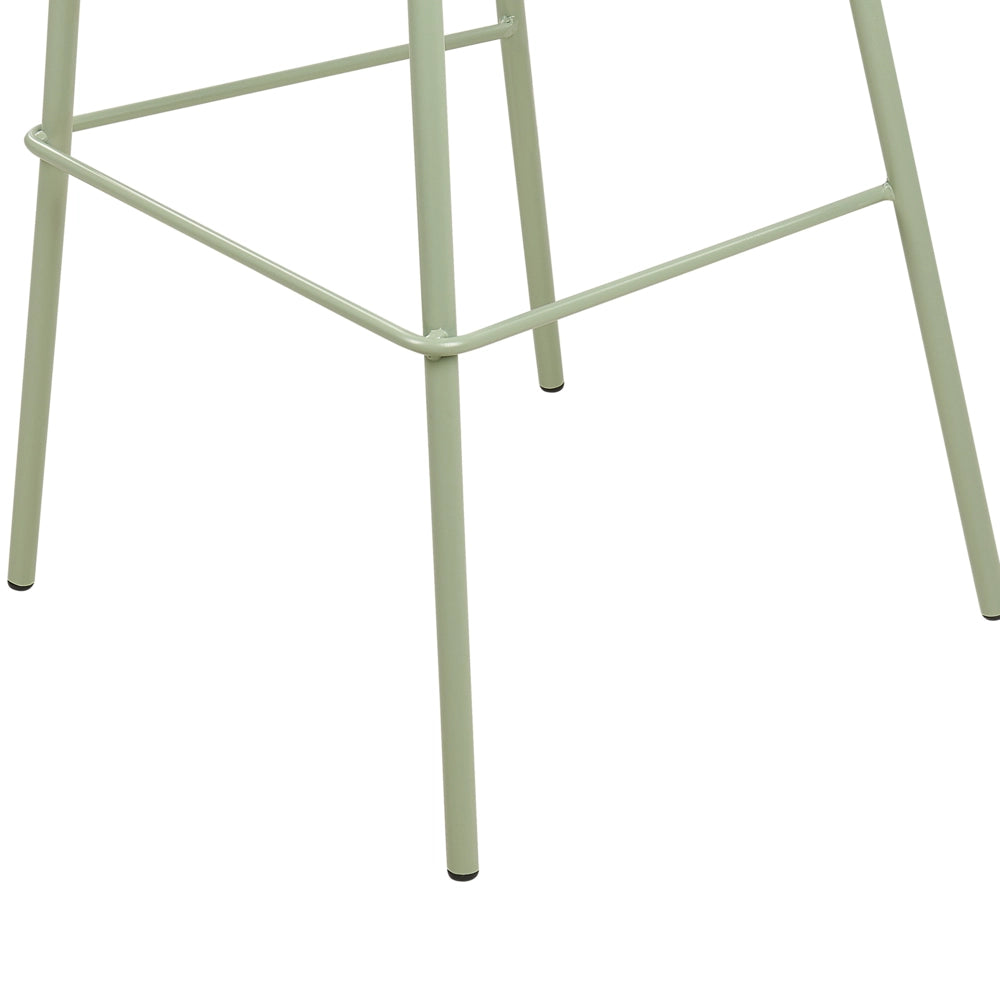 Set di 4 sgabelli da bar moderni in plastica verde sintetica e gambe in metallo stile moderno contemporaneo