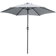 Trade Shop - Ombrellone Da Giardino Gazebo Ombrello Parasole 236xø270cm Grigio Con Manovella 206425 -