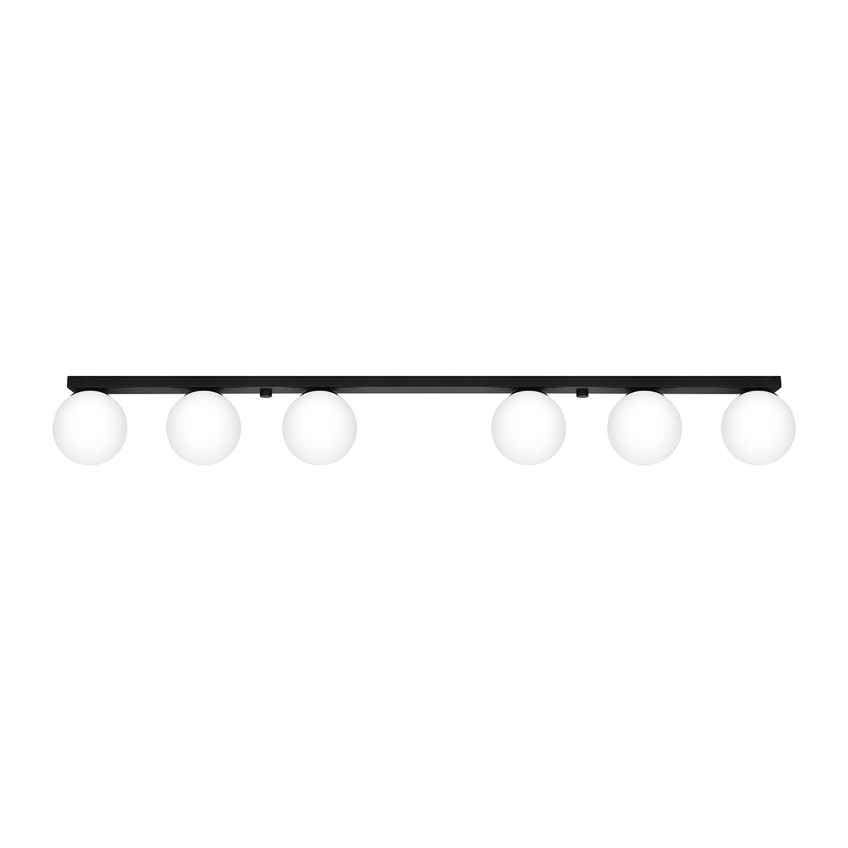 Lampada da soffitto YOLI French Sky in acciaio nero e vetro, moderna a 6 luci