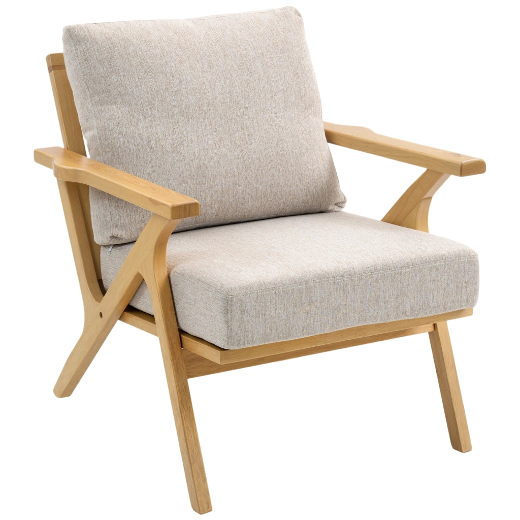 Poltrona in Tessuto Beige ¨C Zephmum ¨C 76x87x88cm