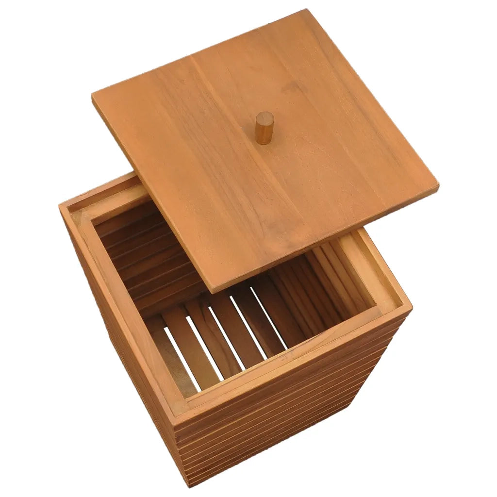 Cesto Portabiancheria 30x30x45 cm in Massello di Teak cod mxl 49650