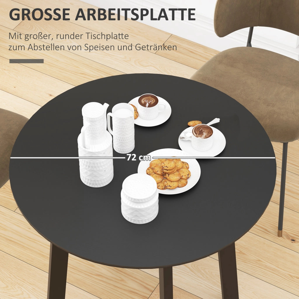 Tavolo da pranzo per 2 persone, bianco, metallo ¨C Zephmum ¨C ?72x75 cm