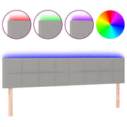 Testiera | Testata a LED Grigio Chiaro 180x5x78/88 cm in Tessuto