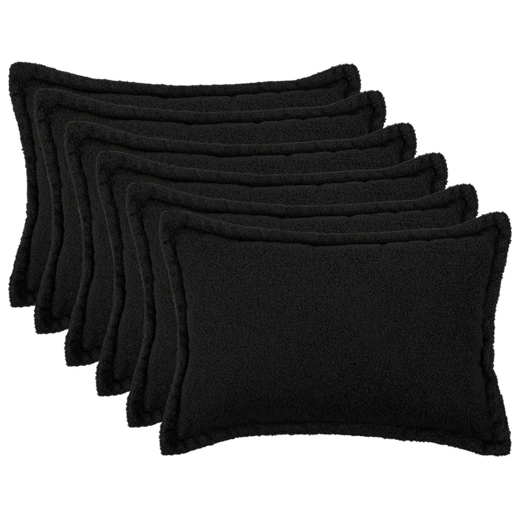 Federa 6 pcs HOUTEN Nero 50 x 80 cm Bouclé 920142