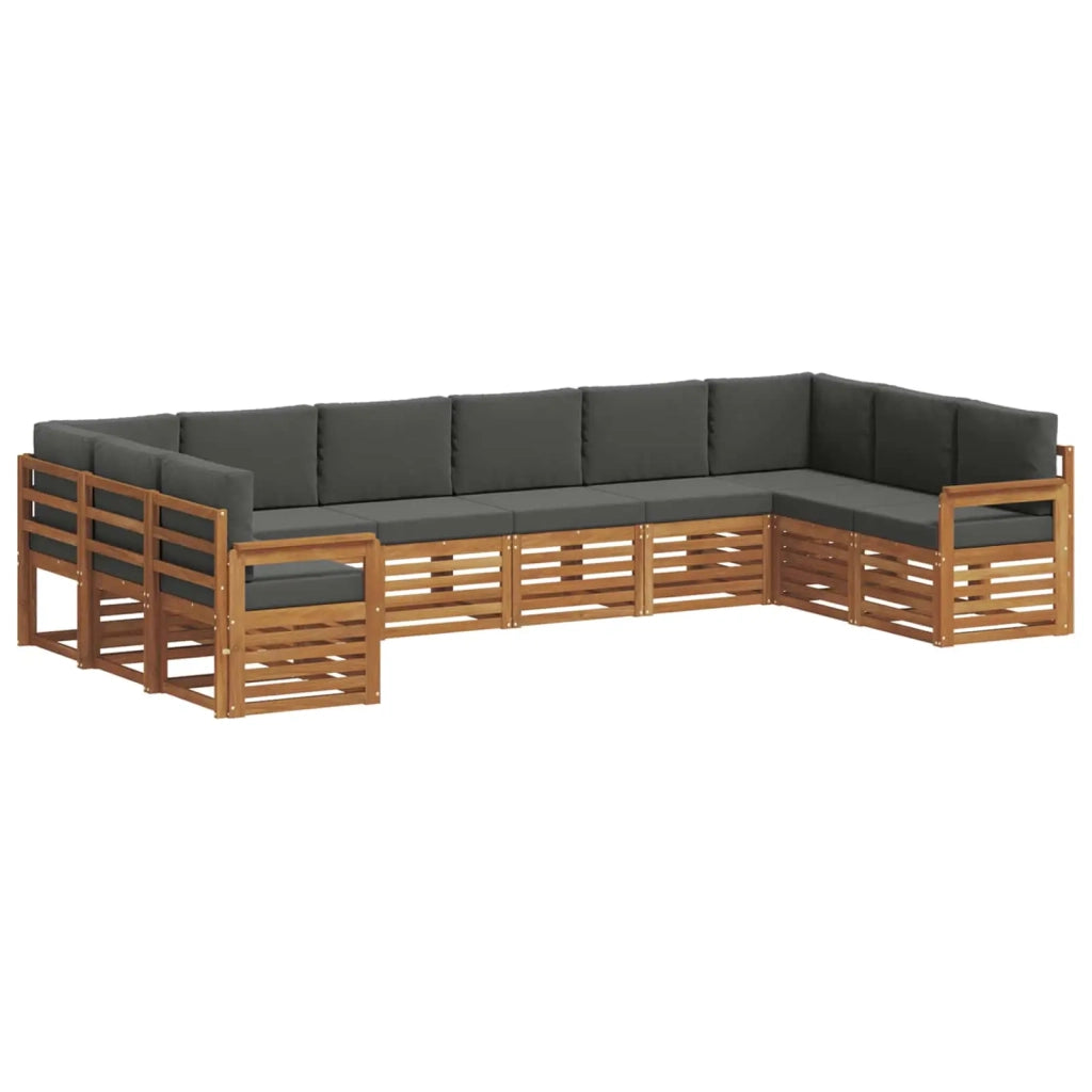 Set divano sezionale con cuscino 10 pcs Naturale e Antracite 3375547