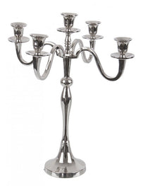 Candelabro Alluminio Argentato Classico da Interno H43 cm - LYRIS