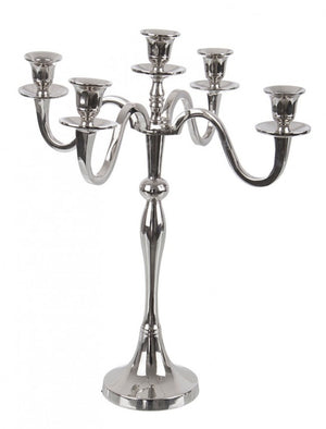 Candelabro Alluminio Argentato Classico da Interno H43 cm - LYRIS