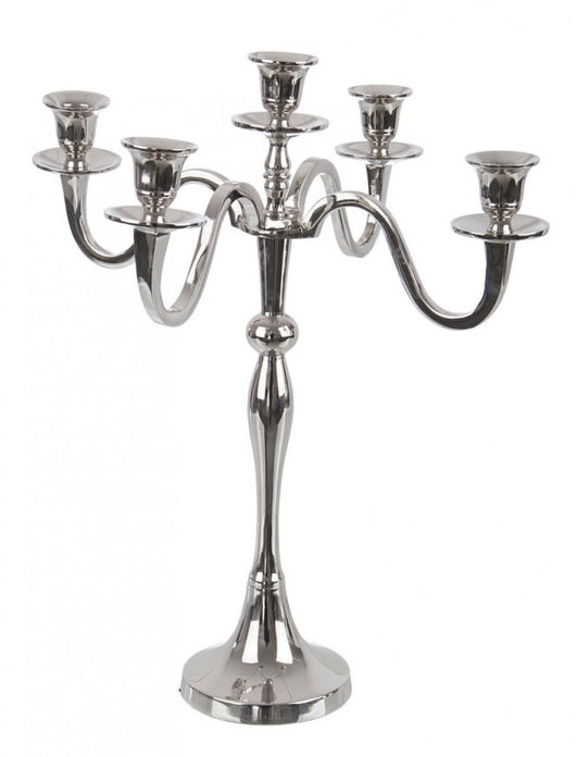 Candelabro Alluminio Argentato Classico da Interno H43 cm - LYRIS