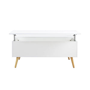 Tavolino da Salotto con Vano Contenitore in Legno 100x60x45cm Moderno Bianco