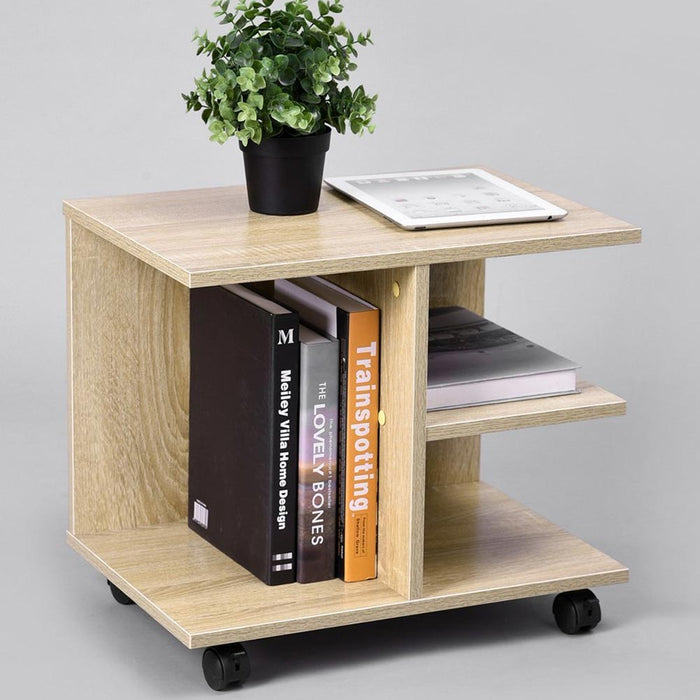 Mobiletto Tavolino Multiuso Design Moderno 4Ripiani 50x35H42cm Salvaspazio Beige