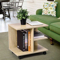 Mobiletto Tavolino Multiuso Design Moderno 4Ripiani 50x35H42cm Salvaspazio Beige