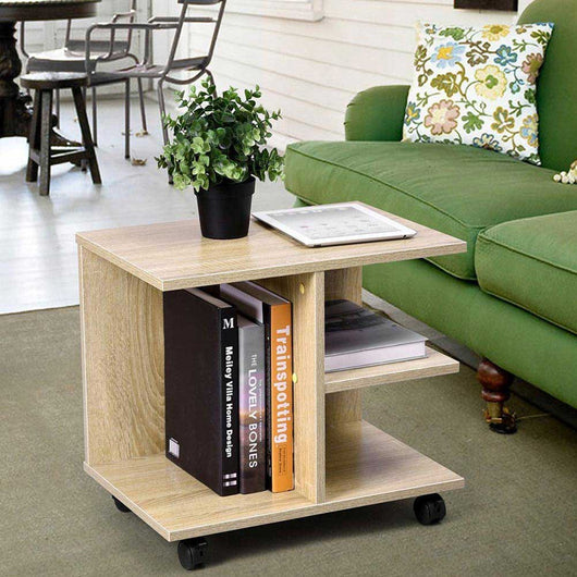 Mobiletto Tavolino Multiuso Design Moderno 4Ripiani 50x35H42cm Salvaspazio Beige