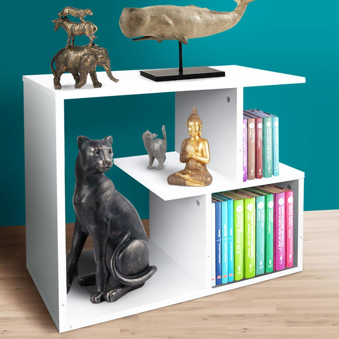 Mobiletto Tavolino Multiuso Design Moderno 5Ripiani 60x30H50cm Salvaspazio Bianco