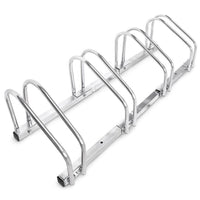Rastrelliera Parcheggio Bici 4 Posti in Acciaio 33x27x100 cm Silver
