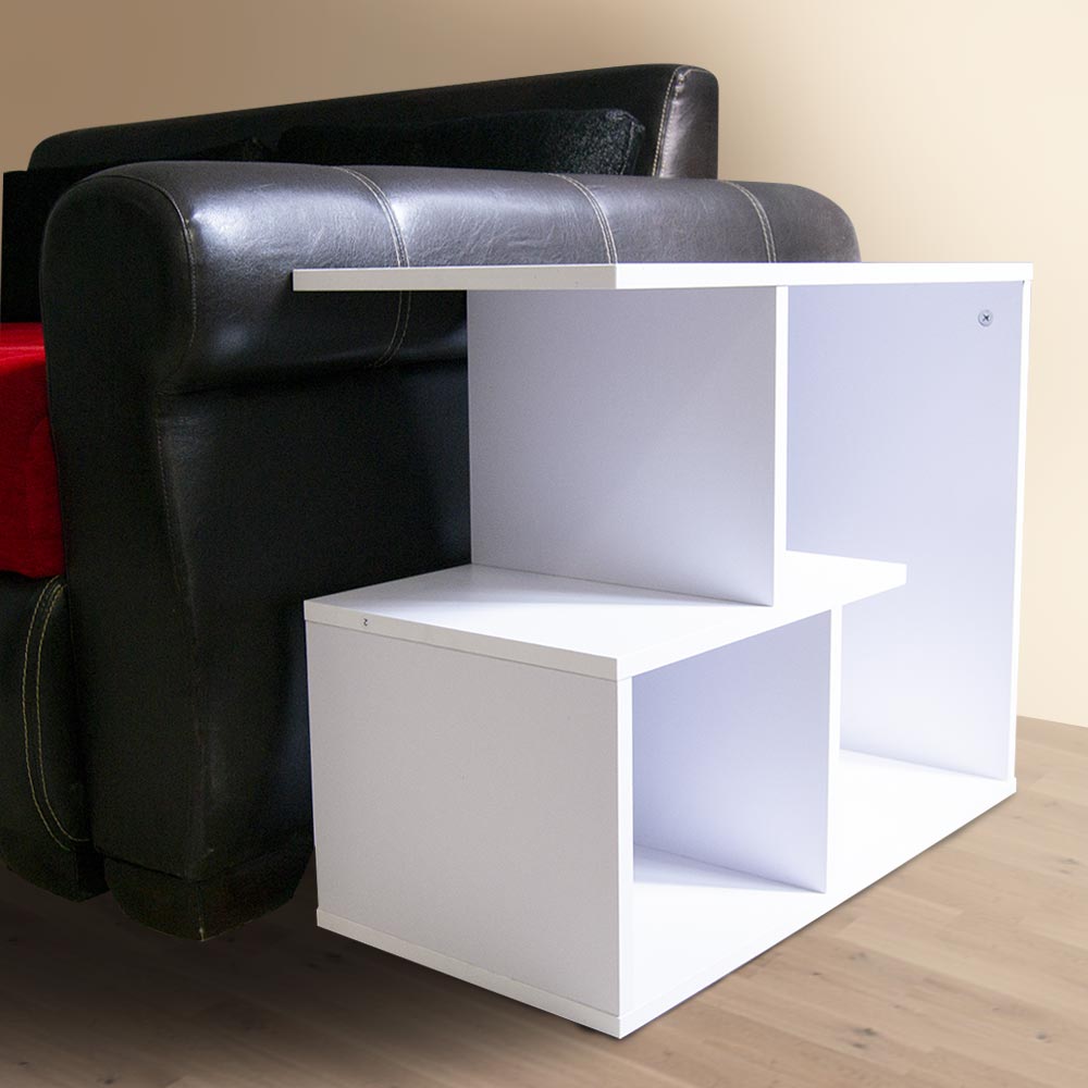 Mobiletto Tavolino Multiuso Design Moderno 5Ripiani 60x30H50cm Salvaspazio Bianco