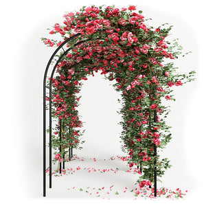 Arco in Ferro da Giardino per Piante Rampicanti Decorazione Terrazzo 140x240 cm