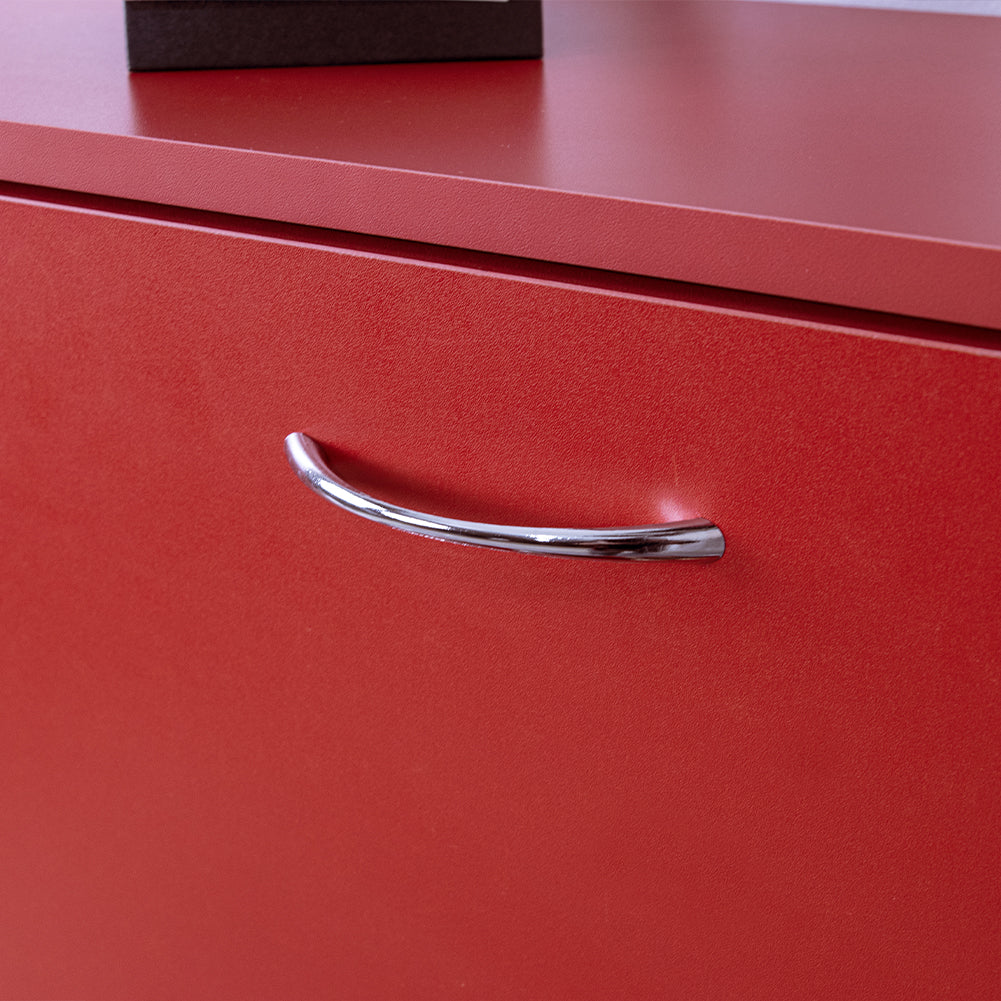 Mobile Scarpiera 3Ante Salvaspazio Doppia Profondità 63x24 H115cm Colore Rosso