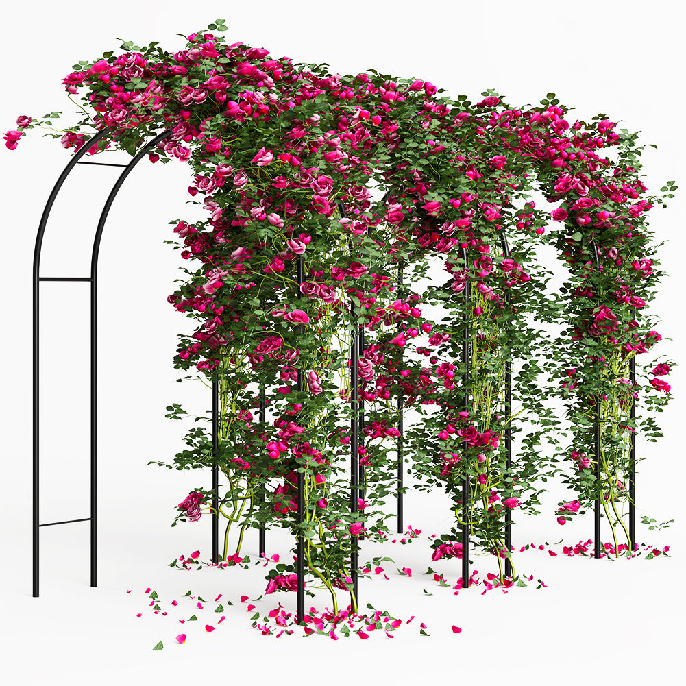 Arco in Ferro da Giardino per Piante Rampicanti Decorazione Terrazzo 140x240 cm