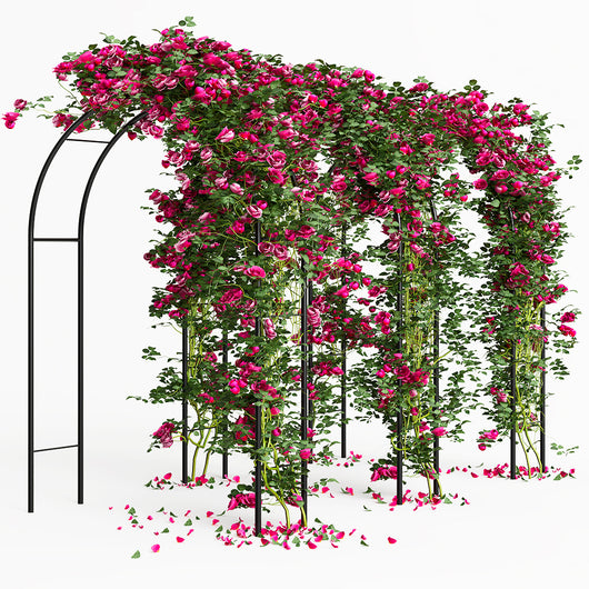 Arco in Ferro da Giardino per Piante Rampicanti Decorazione Terrazzo 140x240 cm