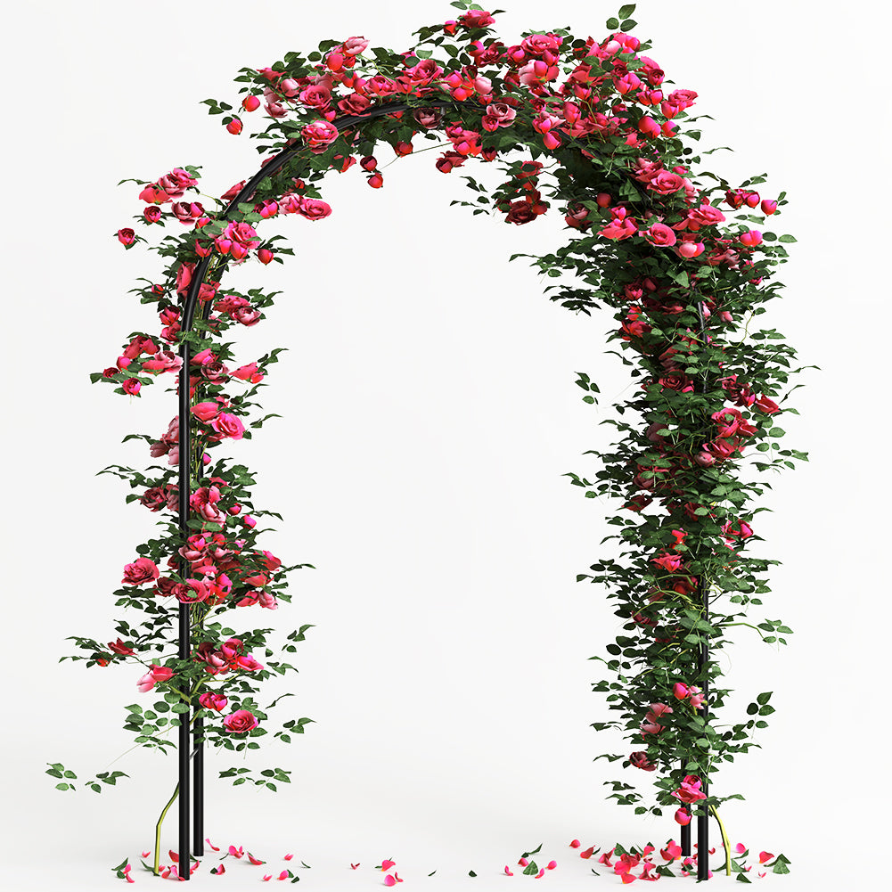 Arco in Ferro da Giardino per Piante Rampicanti Decorazione Terrazzo 140x240 cm