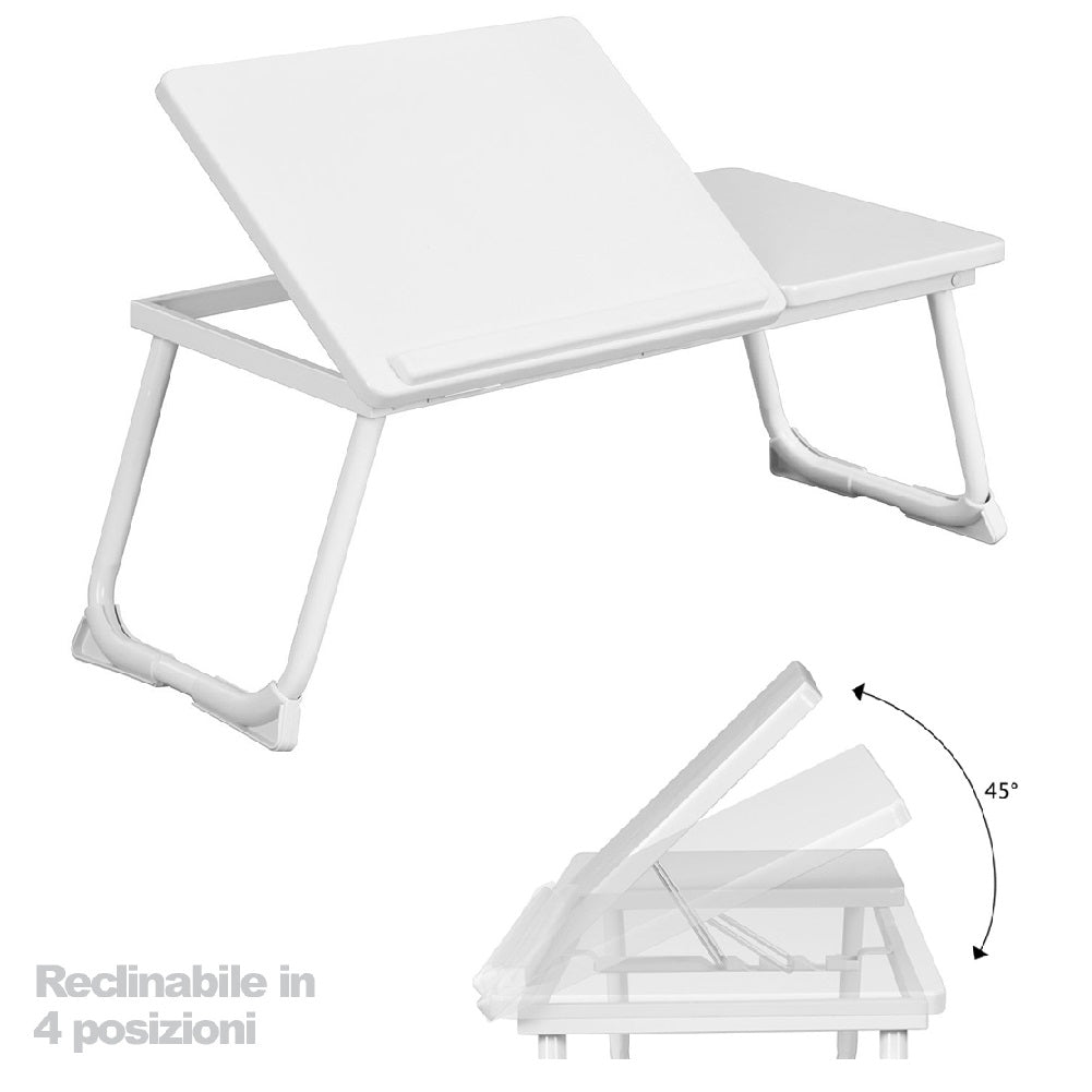 Tavolino Pieghevole Vassoio da Letto e Divano Porta PC con regolazione 65x30cm