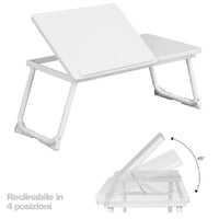 Tavolino Pieghevole Vassoio da Letto e Divano Porta PC con regolazione 65x30cm