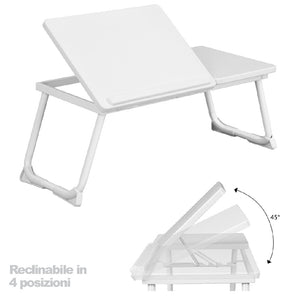 Tavolino Pieghevole Vassoio da Letto e Divano Porta PC con regolazione 65x30cm