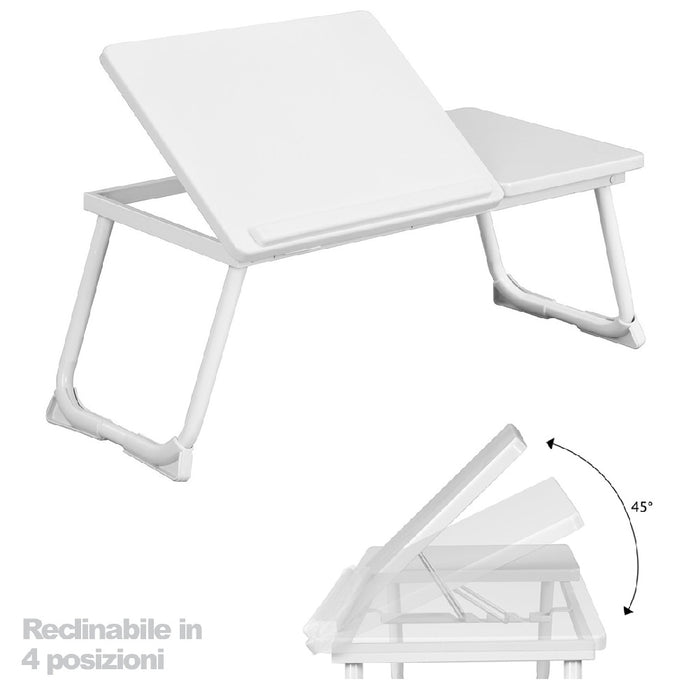 Tavolino Pieghevole Vassoio da Letto e Divano Porta PC con regolazione 65x30cm