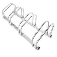 Rastrelliera Parcheggio Bici 4 Posti in Acciaio 33x27x100 cm Silver
