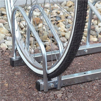 Rastrelliera Parcheggio Bici 4 Posti in Acciaio 33x27x100 cm Silver