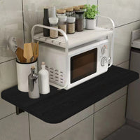 Tavolo Pieghevole a Muro Salvaspazio Multiuso in MDF Nero 80x60cm