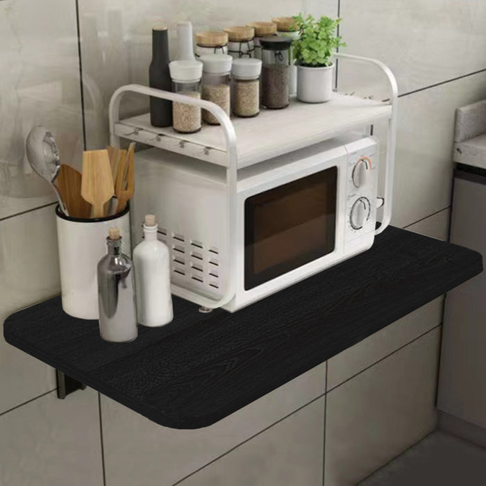 Tavolo Pieghevole a Muro Salvaspazio Multiuso in MDF Nero 80x60cm