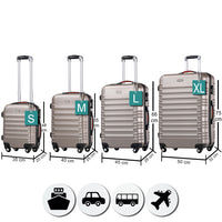 Set 4 Valigie Rigide Ruote Easy roll, Bagaglio mano e viaggio, Trolley Resistente