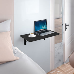 Tavolo Pieghevole a Muro Salvaspazio Multiuso in MDF Nero 80x60cm