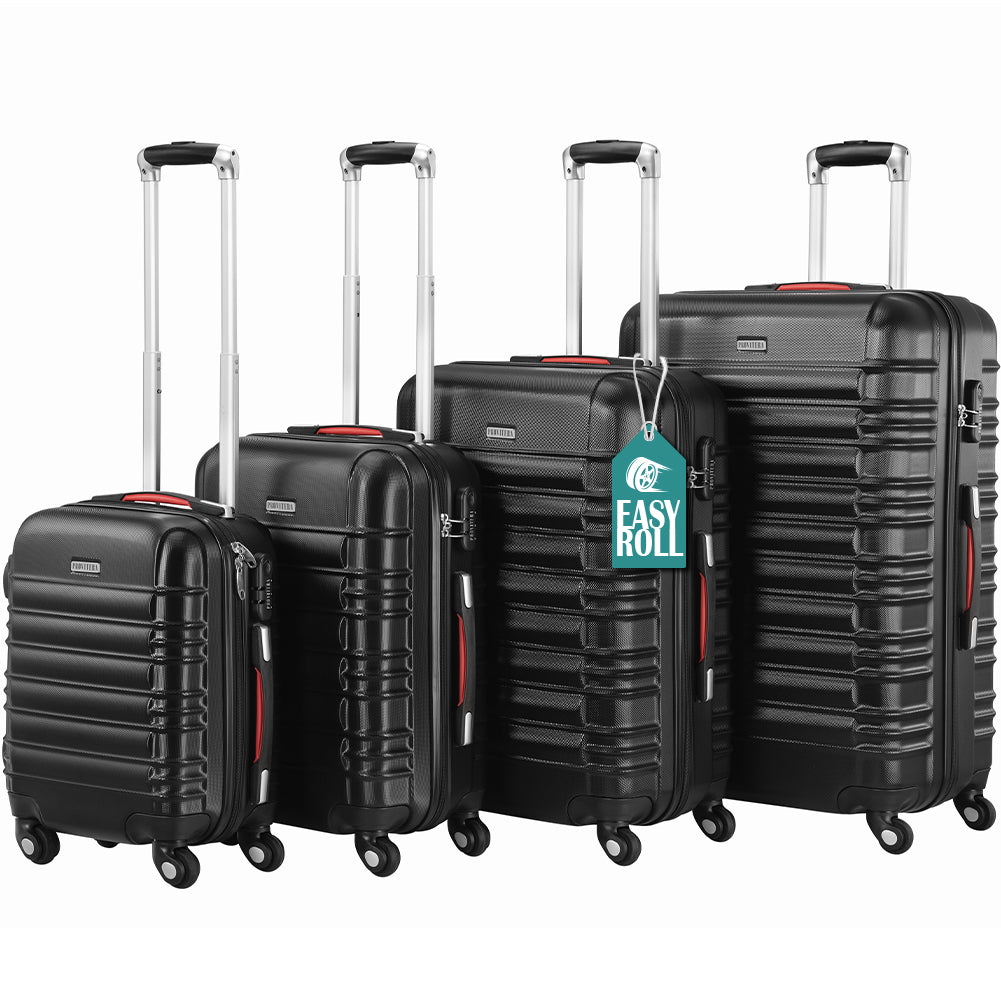 Set 4 Valigie Rigide Ruote Easy roll, Bagaglio mano e viaggio, Trolley Resistente