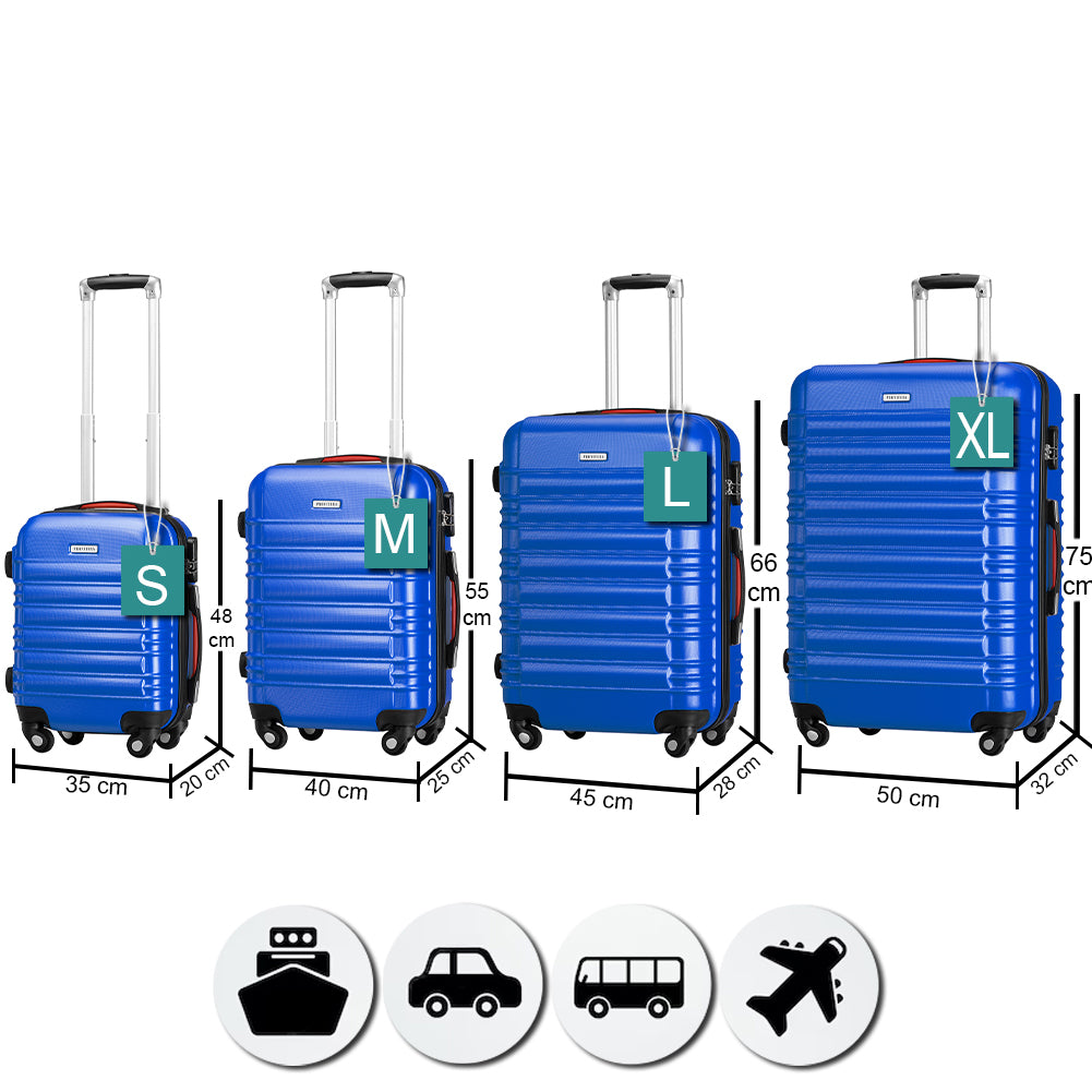 Set 4 Valigie Rigide Ruote Easy roll, Bagaglio mano e viaggio, Trolley Resistente