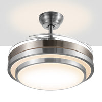 Ventilatore da Soffitto 68W Luce Led 4Pale Richiudibili Dimmerabile Telecomando