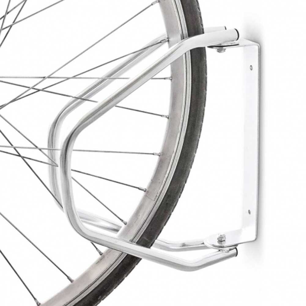 Rastrelliera Parcheggio Bici 1 Posto in Acciaio 33.5x29x8.5 cm Silver