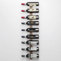 Set 3 Portabottiglie da Muro in Ferro e Legno Stile Industriale per vino da 750 ml