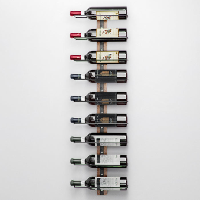 Set 3 Portabottiglie da Muro in Ferro e Legno Stile Industriale per vino da 750 ml