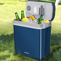 Frigorifero Elettrico Portatile 24LT Caldo Freddo 12v 230v Auto Camper Casa Blu