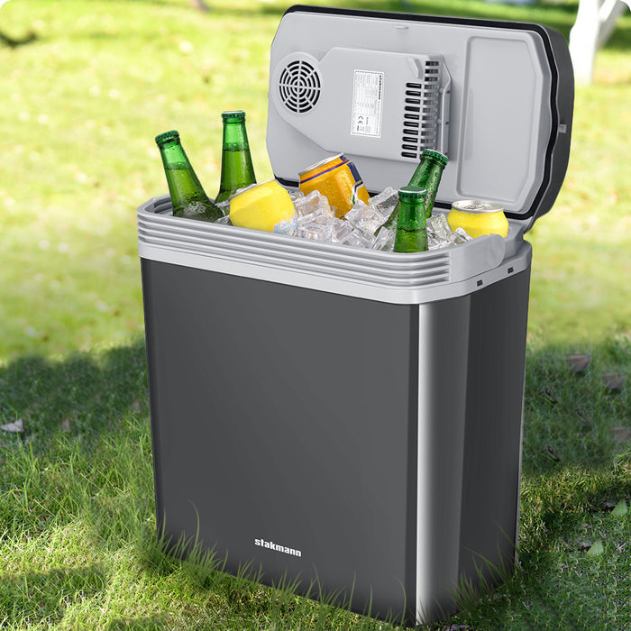 Frigorifero Elettrico Portatile 24LT Caldo Freddo 12v 230v Auto Camper Casa Grigio