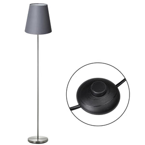 Lampada Piantana da Terra 150cm Design Moderno Paralume E27 60W Tessuto Grigio