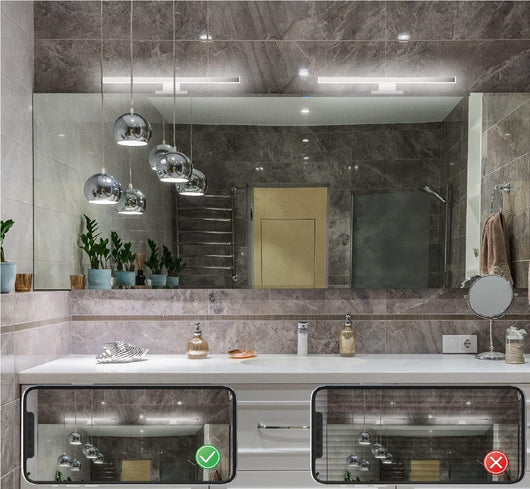 Faretto Led per Specchio da Bagno Alluminio 40cm Luce LED 8W 6500K 640lm Bianco Freddo