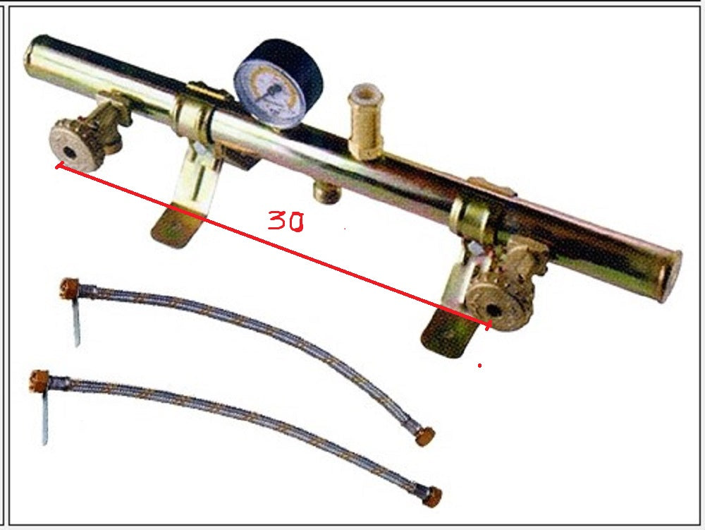 CENTRALINA A GAS PER GPL CON MANOMETRO A 2 ELEMENTI E FLESSIBILI