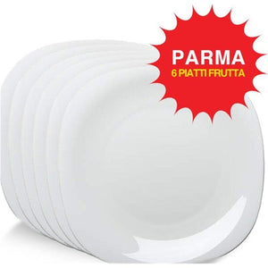 6 PIATTI PICCOLI LINEA PARMA ROCCO BORMIOLI IN OPALGLASS BIANCO QUADRATI 19CM