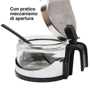 MAURY'S CONDÌ FORMAGGIERA DA TAVOLA CON CUCCHIAINO IN ACCIAIO INOX