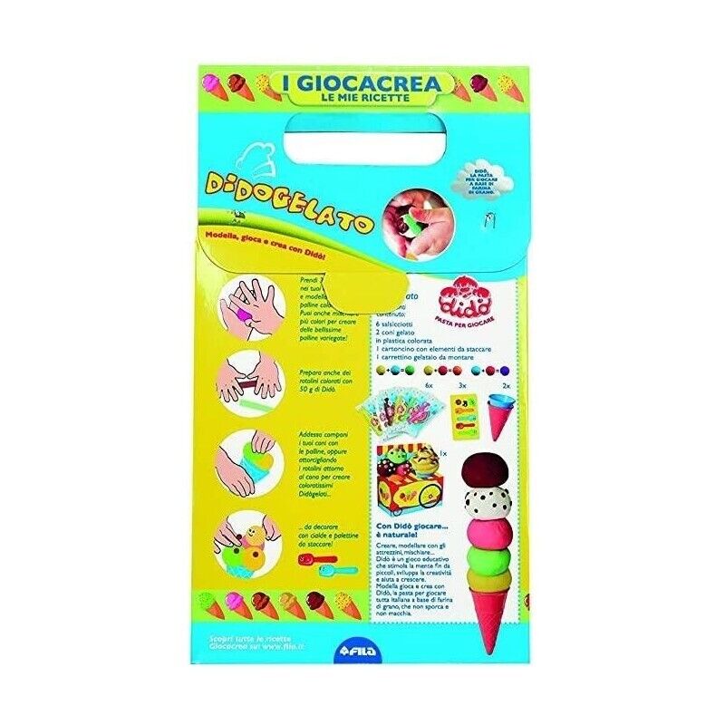 DIDÒ GIOCACREA GELATO SET PONGO FORMINE ACCESSORI GELATAIO 12 PZ