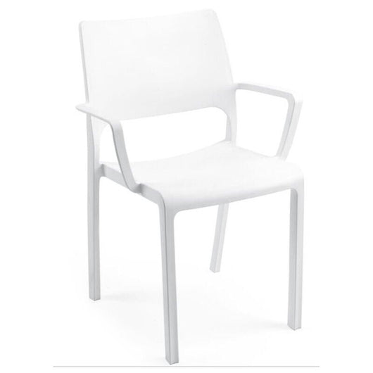 SEDIA TRAMONTANA BIANCO IMPILABILE IN POLIPROPILENE PER ESTERNO E INTERNO